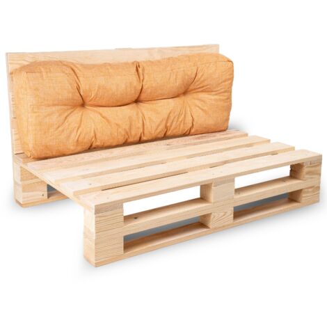 Dossier Seul Coussin Palette - 120x40x15 cm Orange Bananair Fabriqué en France (1/5)