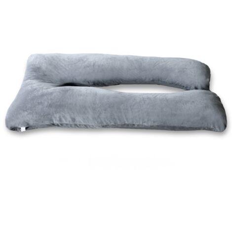 Coussin de Grossesse Velours - 140x80 cm Gris Bananair