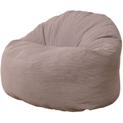 Pouf Velours Côtelé épais - 100cm Gris clair Bananair