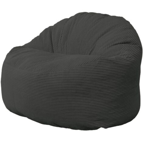Pouf Velours Côtelé épais - 100cm Gris foncé Bananair