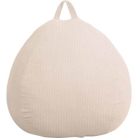 Pouf Poire Velours Côtelé déhoussable - 120x100 cm Blanc Bananair Fabriqué en France (1/5)