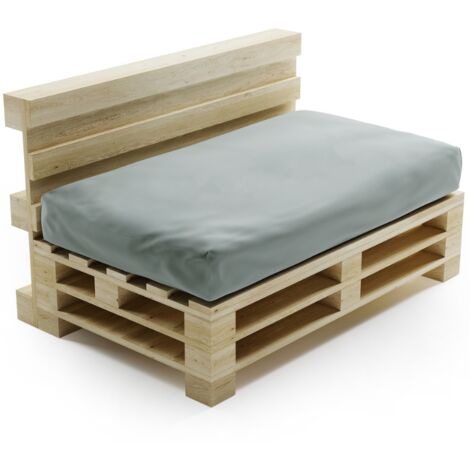 Coussin Palette Déhoussable Imperméable - Assise 120x80 cm Gris clair Bananair Fabriqué en France (1/5)