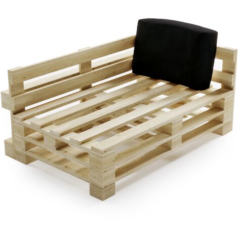 Coussin Palette Déhoussable Imperméable - Angle 60x40 cm Noir Bananair Fabriqué en France