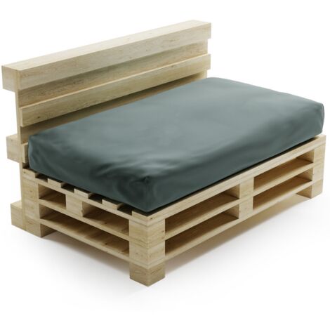 Coussin Palette Déhoussable Imperméable - Assise 120x80 cm Gris foncé Bananair Fabriqué en France
