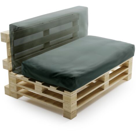 Coussin Palette Déhoussable Imperméable - 120x60 cm Gris foncé Bananair Fabriqué en France