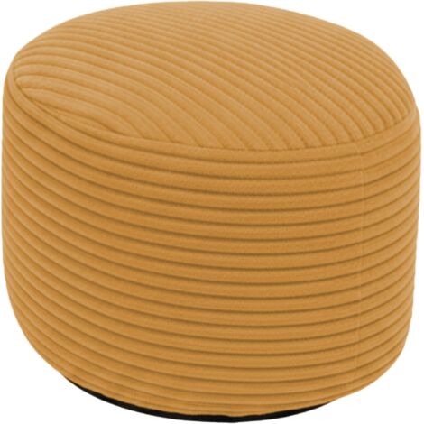 Repose-pieds déhoussable en velours côtelé BANANAIR 55x30 cm jaune moutarde (1/5)