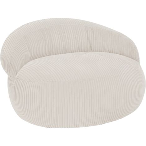 Pouf XXL déhoussable en velours côtelé BANANAIR 110x100 cm beige (1/5)