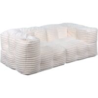 Canapé Modulable Fourrure côtelé BANANAIR 90x180 cm blanc
