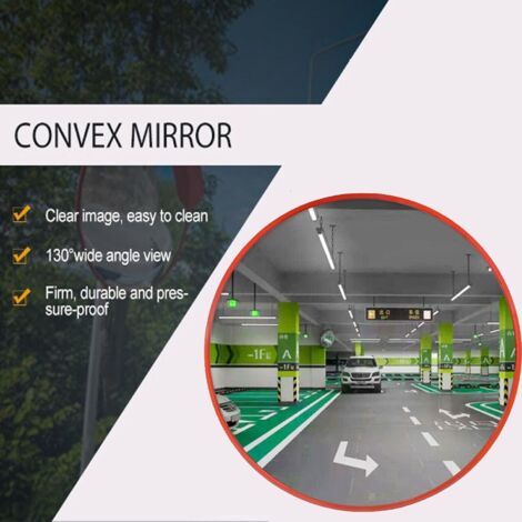 Miroir Convexe De Sécurité 45cm - Grand Angle 130° Pour Garage, Allée, Parking