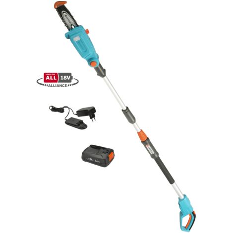 GARDENA Potatore telescopico a batteria TCS 20/18V POWER FOR ALL, Set pronto all’uso (14770-20)