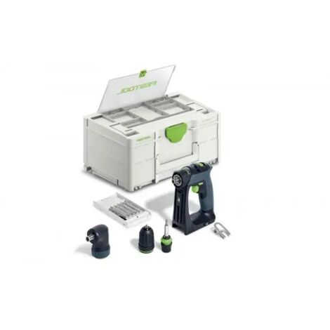 Festool CXS 18-Basic-Set Trapano avvitatore 18 V Brushless senza batteria con accessori