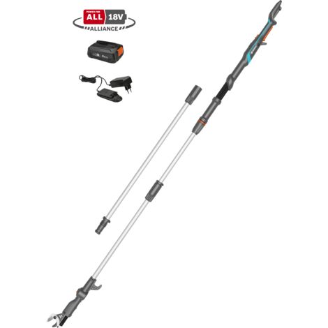 GARDENA Troncarami telescopico a batteria HighCut 360: rami fino a Ø 28mm, lunghezza regolabile fino a 360 cm, senza batteria POWER FOR ALL (14776-55)