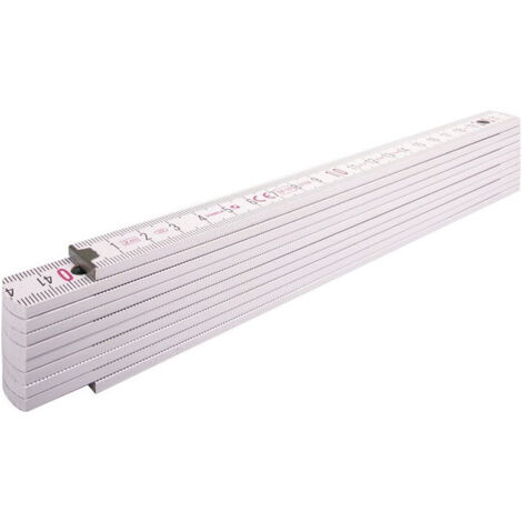 Metro pieghevole in legno STABILA tipo 1407, 2 m, bianco, scala metrica - 14557