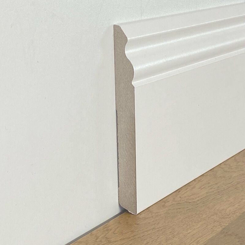 BATTISCOPA ZOCCOLINO DUCALE in FIBRA DI LEGNO COMPATTA 140X15 BIANCO