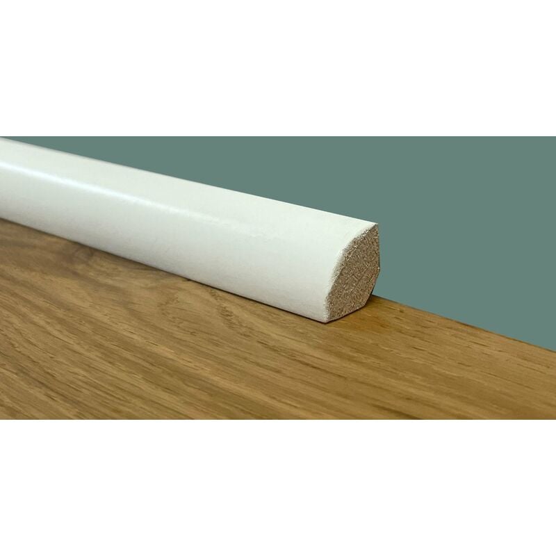 Profilo Basolino PREMIUM in legno MASSELLO Tondo 1,5x1,5cm laccato bianco (prezzo al metro)