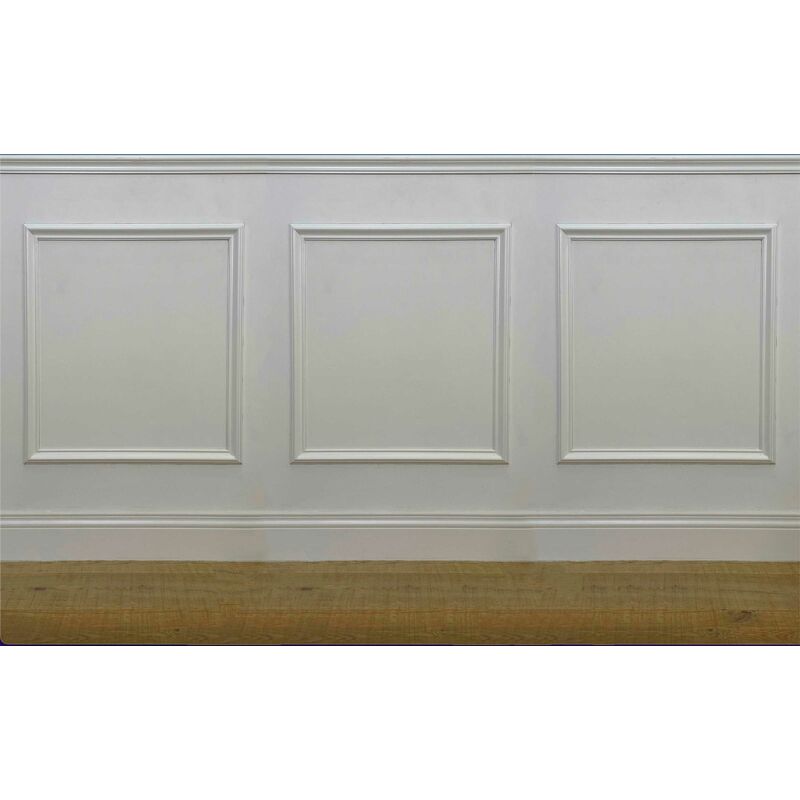 2 metri lineari di Boiserie CLASSIC in legno MASSICCIO di Ayous laccato bianco tutto incluso (200Lx100Hcm)