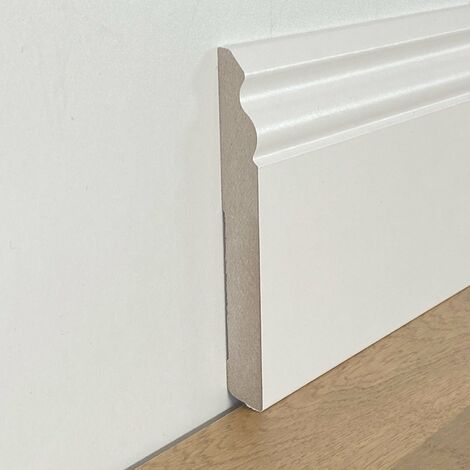 96ml di BATTISCOPA ZOCCOLINO DUCALE in FIBRA DI LEGNO COMPATTA 140X15 BIANCO