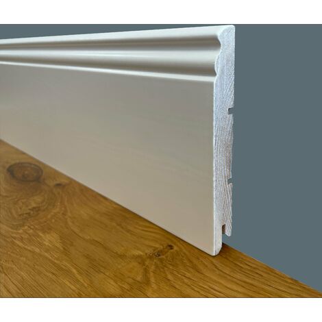 Battiscopa In Legno Massello Ayous - Zoccolino Gran Ducale Laccato Bianco, Misura 100x13 Cm - Foto 2