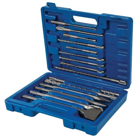 Set di punte e ceselli da trapano per muratura SDS Plus, 15 p.zi 15 p.zi