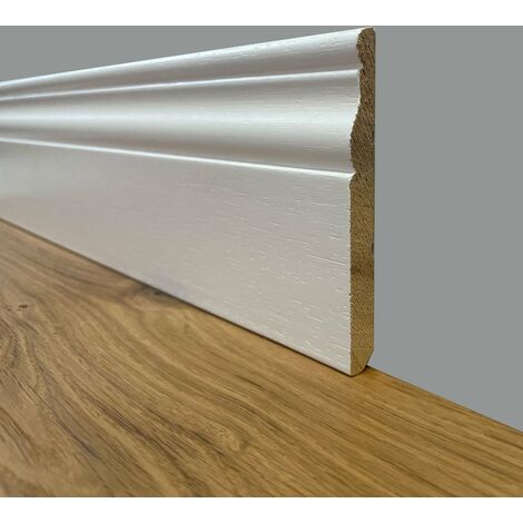 BATTISCOPA SLIM laccato bianco in legno MASSELLO DUCALE 100X10 (prezzo al ML) (prezzo al metro)