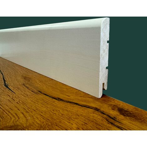 Battiscopa PREMIUM in legno MASSELLO BC 91x15 laccato bianco liscio (prezzo al metro)