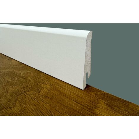 €1,79 - BATTISCOPA ZOCCOLINO BIANCO inclinato in FIBRA DI LEGNO 60x15 Parquet, Laminati, SPC, LVT (prezzo al metro)
