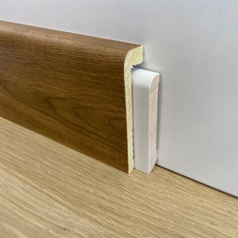 Battiscopa Coprimarmo copribattiscopa in Duropolimero Polistrutturato 100x22 effetto legno o bianco (prezzo al metro)-teak