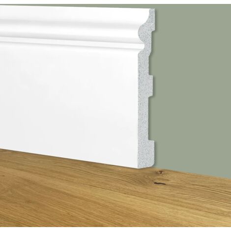 Battiscopa Zoccolino BIANCO mod. ETNICO 180x19mm in POLIMERI - Polistrutturato (prezzo al metro)