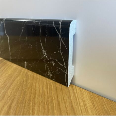 Battiscopa BC Lucido NERO MARQUINA 85x14x2000mm in POLIMERI - Polistrutturato (prezzo al metro)