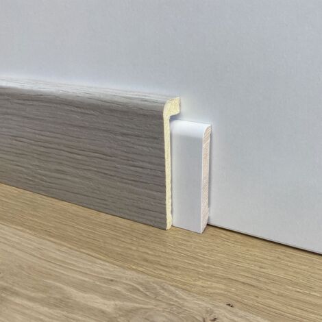 Battiscopa Coprimarmo copribattiscopa in Duropolimero Polistrutturato 100x22 effetto legno o bianco (prezzo al metro)-Rovere   Sbiancato