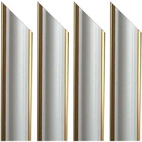 Cornice Bugna Preassemblata per Boiserie in polimeri linea GOLD (doppio filo oro) bianco Avorio 9010 varie dimensioni-4 Barre non tagliate da 2,8mt Cad.