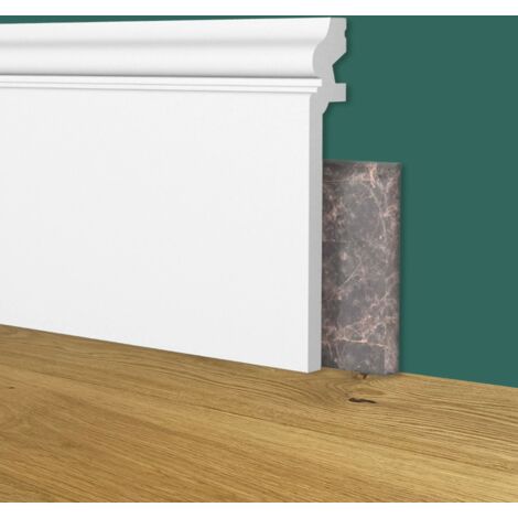 Battiscopa coprimarmo DUCALE Alto BIANCO 138x22mm in POLIMERI - Polistrutturato (prezzo al metro)