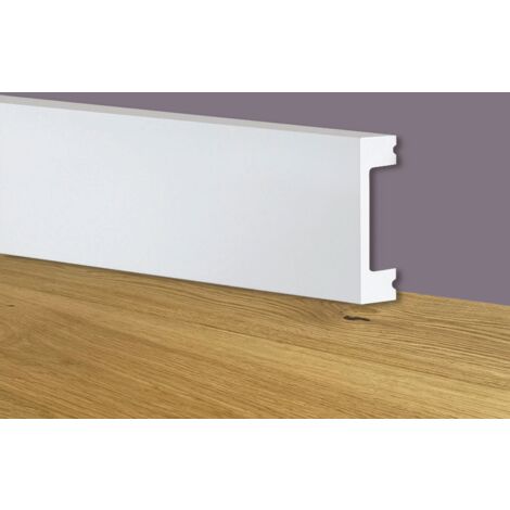 Battiscopa SQUADRATO BIANCO Passacavo 50x20mm in POLIMERI - Polistrutturato (prezzo al metro)