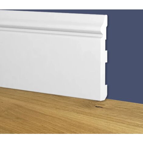 Battiscopa Zoccolino BIANCO mod. ETNICO 120x16mm in POLIMERI - Polistrutturato (prezzo al metro)