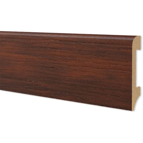 Battiscopa BC Spazzolato in POLIMERI EqualWood HI-TEC 75x14mm Nero, Bianco, Alluminio ecc. (prezzo al metro)-NOCE