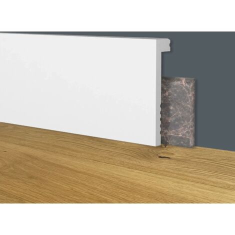 Battiscopa coprimarmo copribattiscopa BIANCO 100x22mm in POLIMERI - Polistrutturato (prezzo al metro)