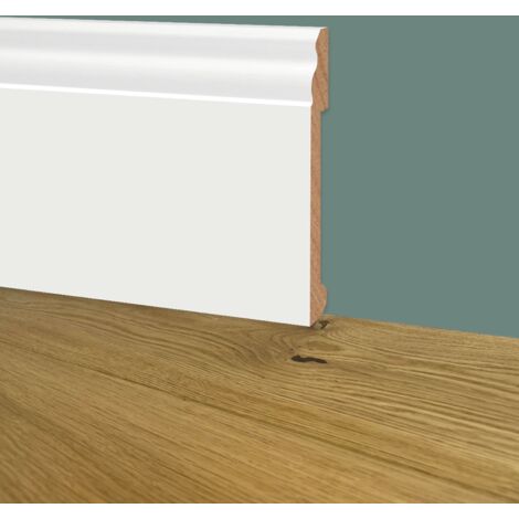 Battiscopa DUCALE GIGANTE in POLIMERI EqualWood HI-TEC 200x14mm - BIANCO (prezzo al metro)