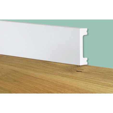 84ml bancale di Battiscopa SQUADRATO BIANCO Passacavo 50x13x2000mm in POLIMERI