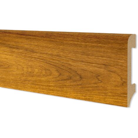 Battiscopa BC Spazzolato in POLIMERI EqualWood HI-TEC 75x14mm Nero, Bianco, Alluminio ecc. (prezzo al metro)-ROVERE CALDO
