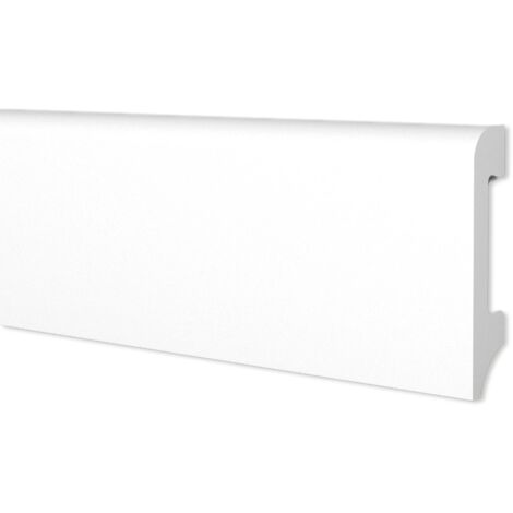 108ML di Battiscopa BC Spazzolato in POLIMERI EqualWood HI-TEC 75x14mm Nero, Bianco, Alluminio ecc.-BIANCO (1/2)