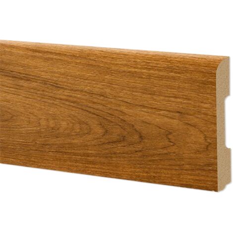 Battiscopa BC Spazzolato in POLIMERI EqualWood HI-TEC 68x10mm Bianco, Alluminio ecc. (prezzo al metro)-ROVERE CALDO