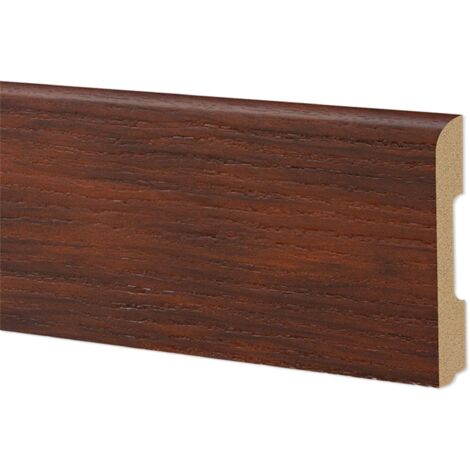 Battiscopa BC Spazzolato in POLIMERI EqualWood HI-TEC 68x10mm Bianco, Alluminio ecc. (prezzo al metro)-NOCE