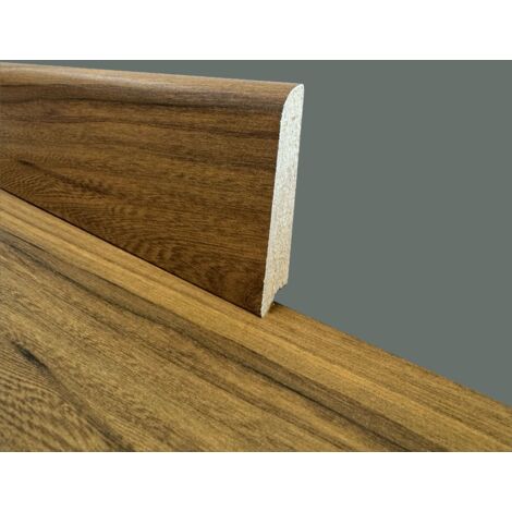 €2,99ml - BATTISCOPA in FIBRA DI LEGNO coordinato GAMMA LAMINATI 70x15 inclinato vari decori (prezzo al metro)-ASTANA (noce americano)