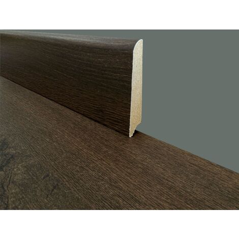 €2,99ml - BATTISCOPA in FIBRA DI LEGNO coordinato GAMMA LAMINATI 70x15 inclinato vari decori (prezzo al metro)-KUBA (quercia thermo)