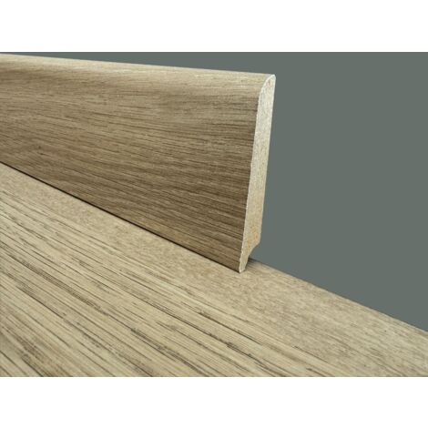€2,99ml - BATTISCOPA in FIBRA DI LEGNO coordinato GAMMA LAMINATI 70x15 inclinato vari decori (prezzo al metro)-SAMYELI (cream oak)