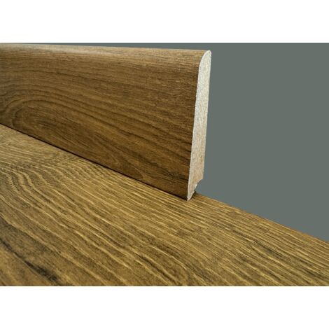 €2,99ml - BATTISCOPA in FIBRA DI LEGNO coordinato GAMMA LAMINATI 70x15 inclinato vari decori (prezzo al metro)-GOLDEN GATE (quercia prime)