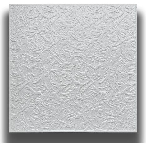10 o 20mq (40 oppure 80 pezzi) di pannello decorativo a soffitto in polistirene compatto 50x50cm (spess. 1cm) LIZBONA-Pacco da 10 metri quadrati (1/2)