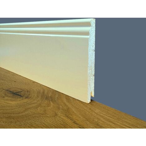 Battiscopa PREMIUM in legno MASSELLO mod.DUCALE 120x15 laccato bianco RAL 9010  (prezzo al metro)