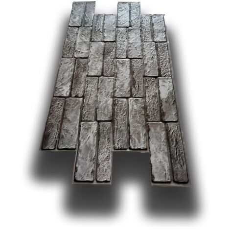 pacchi da 10 o 20 Pannelli 3D Rivestimento a parete in PVC effetto PIETRA GRIGIA DOPPIA 96x48cm Realistici, isolanti-Pacco da 20 pannelli 96x48cm