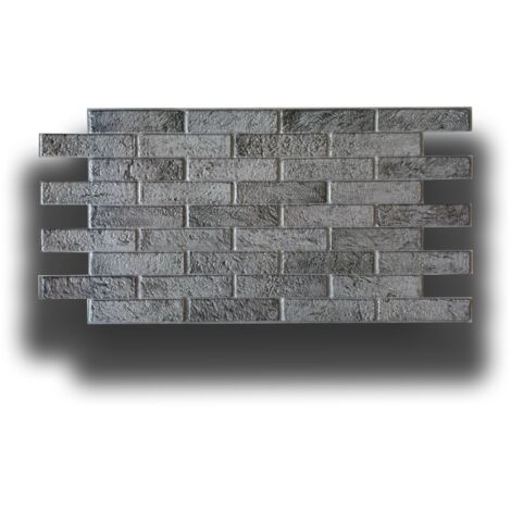 pacchi da 10 o 20 Pannelli 3D Rivestimento a parete in PVC effetto MATTONI GRIGI USURATI 96x48cm Realistici, isolanti-Pacco da 20 pannelli 96x48cm